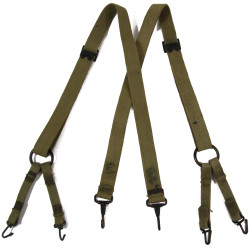 Suspenders, Belt, M-1941, USMC, 1st Type, Flat Buckles