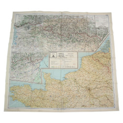 Carte d'évasion en soie, France, A/B, 1943, RAF & USAAF