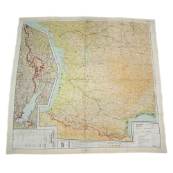 Carte d'évasion en soie, France, A/B, 1943, RAF & USAAF