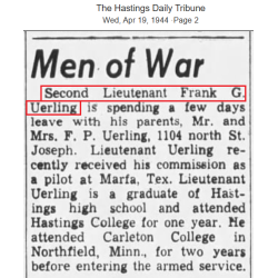 Cap, Visor, Officer, US Army, 1st Lt. Frank Uerling, 379th BS, 310th BG, 12th Air Force, USAAF, KIA March 30, 1945, Italy