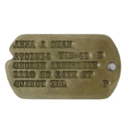 Plaque d'identité, Dog Tag, Anna Dean, WAC