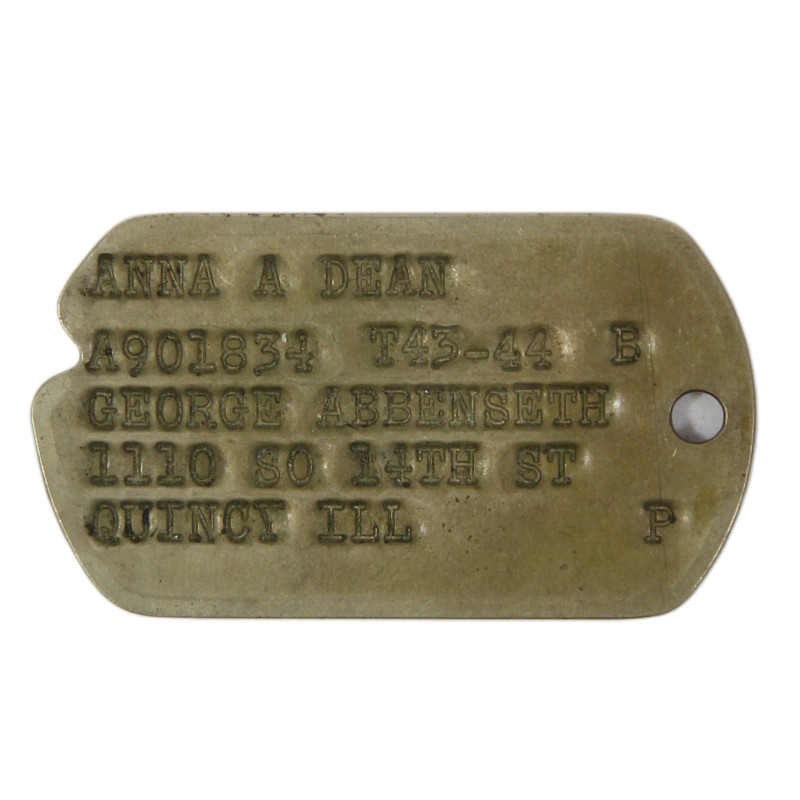 Plaque d'identité, Dog Tag, Anna Dean, WAC