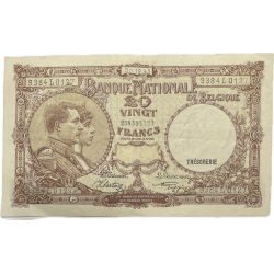 Banknote, 20 Belgian Francs, 1941