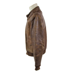 Jacket, Leather, A-2, T/Sgt. Stanley Sadloski, Gunner, B-24, 9th BS, 7th BG, 10th Air Force, USAAF, CBI, Injured