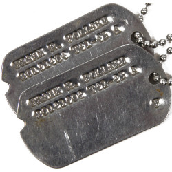 Dog Tags, T/5 Frank Pollard, 197th Coast Artillery Regiment (Anti-Aircraft) PTO