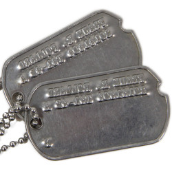 Dog Tags, T/5 Frank Pollard, 197th Coast Artillery Regiment (Anti-Aircraft) PTO