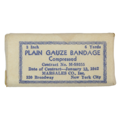 Pansement, Plain Gauze Bandage Compressed, No. M-59355, 1942