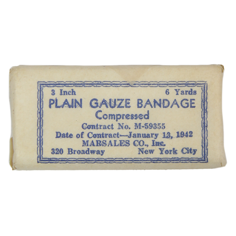 Pansement, Plain Gauze Bandage Compressed, No. M-59355, 1942