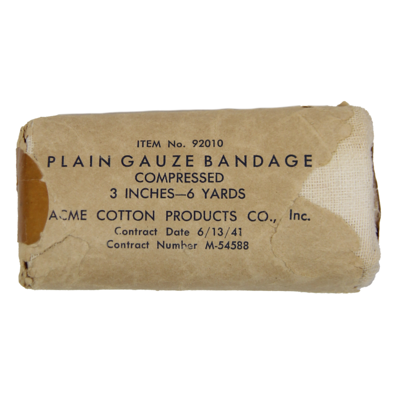 Bandage, Plain Gauze, Compressed, Item No. 92010, Acme Cotton Products Co., Inc., 1941