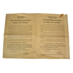 Poster, German, Public Notification, Oberfeldkommandantur 589, Liège, Belgium, 1944