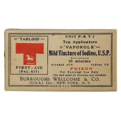 Box, Tubes, Tincture of iodine, Burroughs Wellcome & Co., Inc.