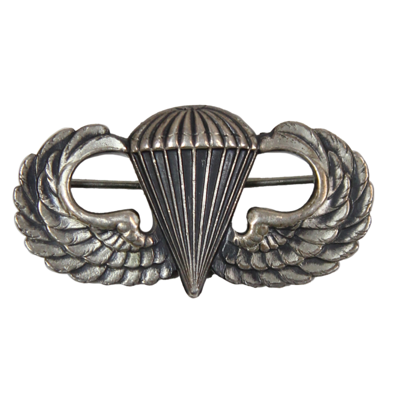 Badge, Parachutist's, 'Jump Wings', US Army, BELL TRADING POST, Sterling, Pin Back