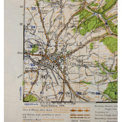 Carte alliée, ARLON, Belgique, 1944-1945