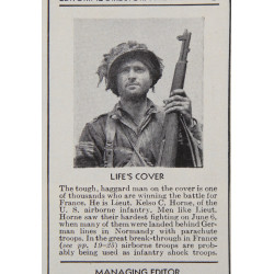 Magazine, LIFE, Lt. Kelso Horne, 508th PIR, 82nd Airborne Division, August 14, 1944