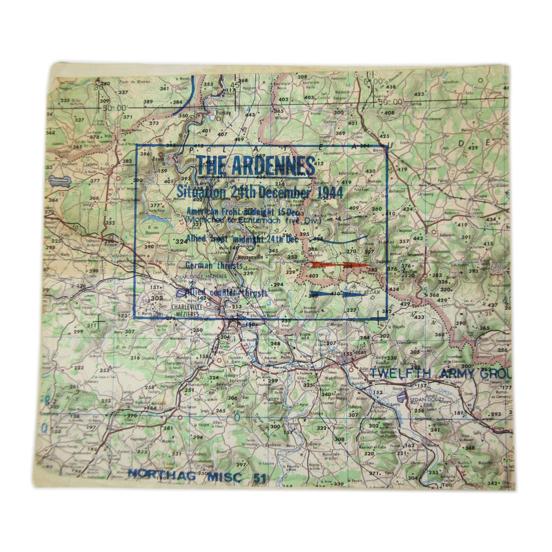 Map, The Ardennes, Situation 24th December 1944