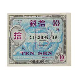 Billet d'invasion, 10 Sen, occupation du Japon, 1945