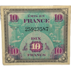 Banknote, 10 Francs, Invasion Money, 1944