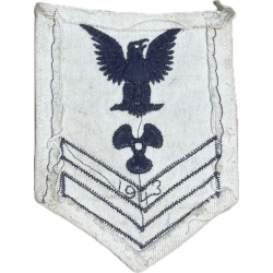 Insignia, Machinist's Mate 2nd Class Petty Officer, US Navy, White, 1943