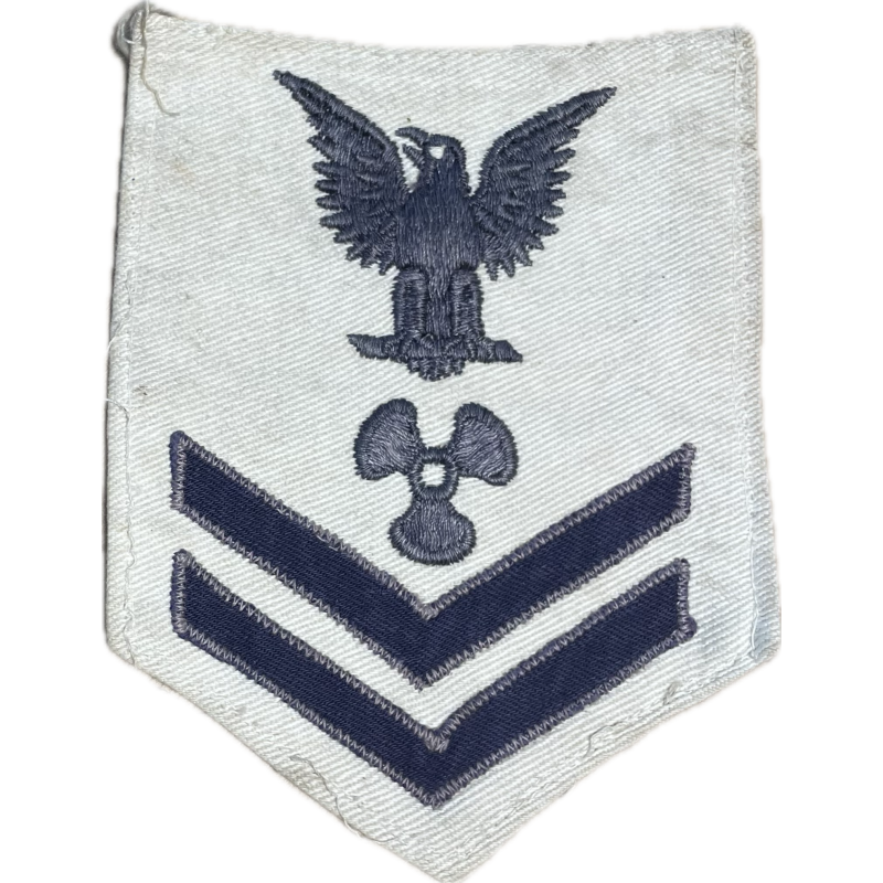 Insignia, Machinist's Mate 2nd Class Petty Officer, US Navy, White, 1943