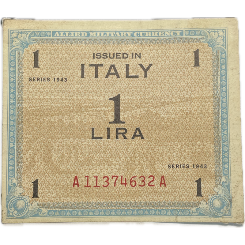 Banknote, 1 Lira, Allied Occupation Money, 1943