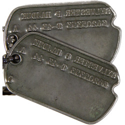 Dog Tags, Pfc. Sylvester Hajduk, Co. K, 2nd Inf. Regt., 5th Infantry Division, WIA, Normandy