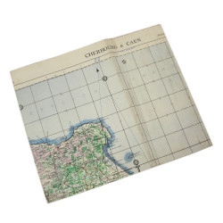 Carte britannique, CHERBOURG & CAEN, Normandie, 1943