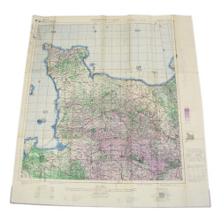 Map, British, CHERBOURG & CAEN, Normandy, 1943