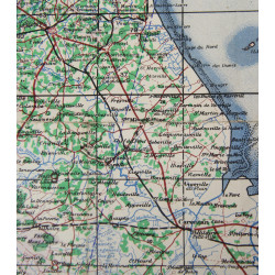 Map, British, CHERBOURG & CAEN, Normandy, 1943