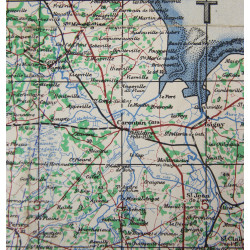 Carte britannique, CHERBOURG & CAEN, Normandie, 1943