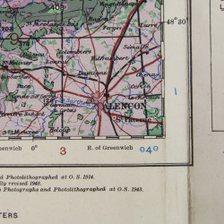 Carte britannique, CHERBOURG & CAEN, Normandie, 1943