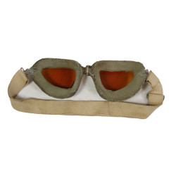 Lunettes de vol, AN 6530, USAAF, THE CHAS. FISCHER SPRING CO., avec verres fumés AMERICAN OPTICAL CO.