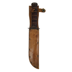 Couteau de combat, MK 2, KA-BAR, OLEAN, N.Y., avec fourreau en cuir, BOYT -43-, Pvt. Robert Hoem