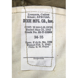 Pantalon en coton beige (chino), Special, 34 x 35, 1943