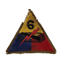 Patch, 6th Armored Division, Normandy, Brittany, Bastogne, Made On Wool