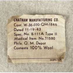 Blanket, Medical Department, CHATHAM MANUFACTURING CO., US Army, Item N° 71580, 1944