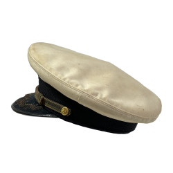 Casquette officier supérieur, US Navy, blanche, B. PASQUALE CO., Cpt. Robert Kinneman, Medical Department