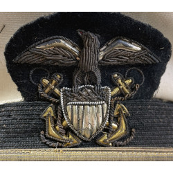 Casquette officier supérieur, US Navy, blanche, B. PASQUALE CO., Cpt. Robert Kinneman, Medical Department