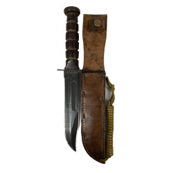 Knife, Fighting, MK 2, ROBESON SHUREDGE, US Navy, with Leather Scabbard, BOYT -43-