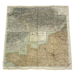 Map, Escape, Silk, A/B, France, 1943, RAF & USAAF