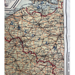 Carte d'évasion en soie, France, A/B, 1943, RAF & USAAF