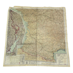 Carte d'évasion en soie, France, A/B, 1943, RAF & USAAF