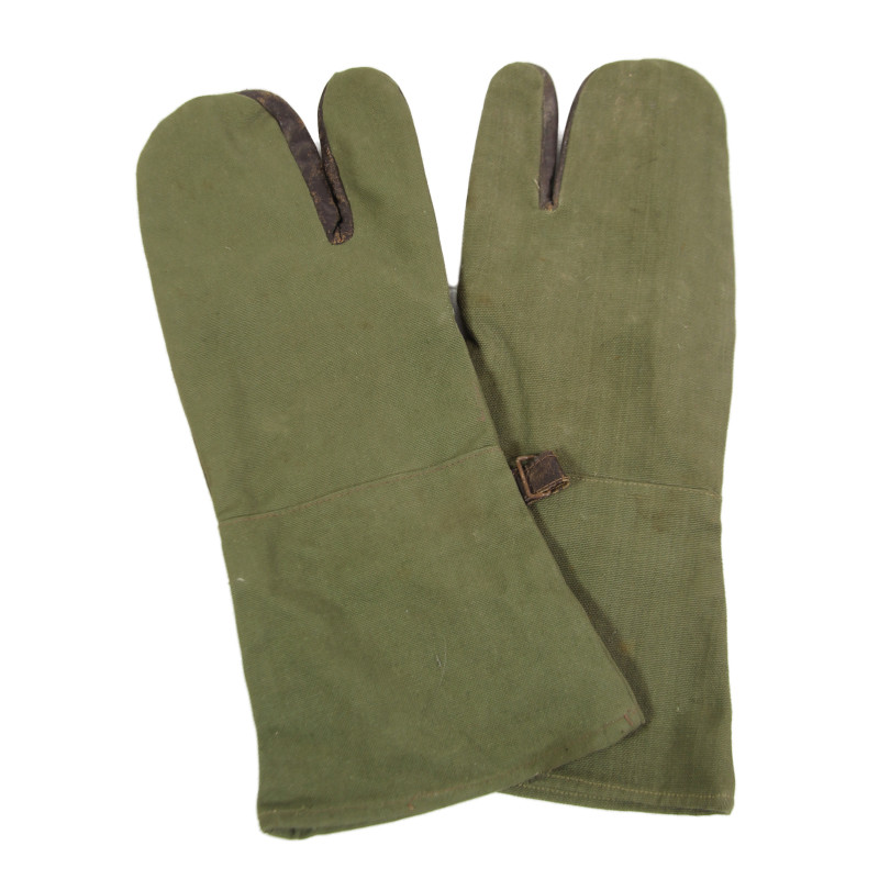 Gants de motocycliste en toile et cuir, Armée française, taille 2