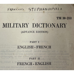 Manual, Technical, TM 30-253, Military Dictionary, English-French - French-English, 1943