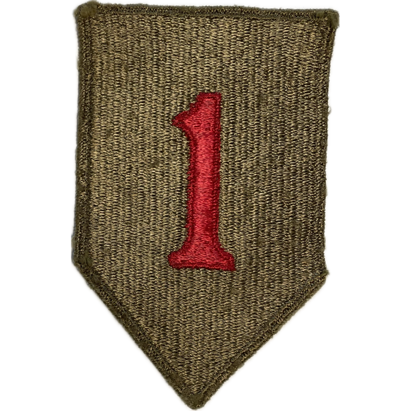 Insigne, 1st Infantry Division, dos vert, 1943