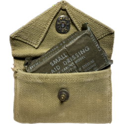 Pouch, First-Aid, M-1942, B.B.S. CO. 1943, with First-Aid Packet