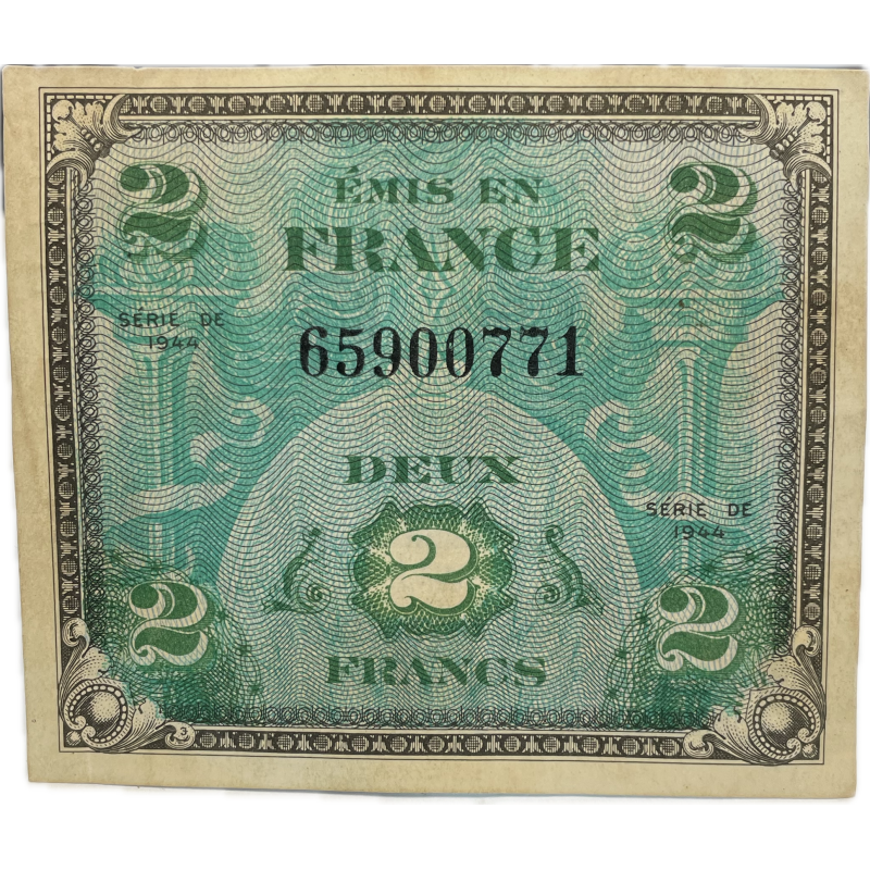 Billet d'invasion, 2 francs, 1944