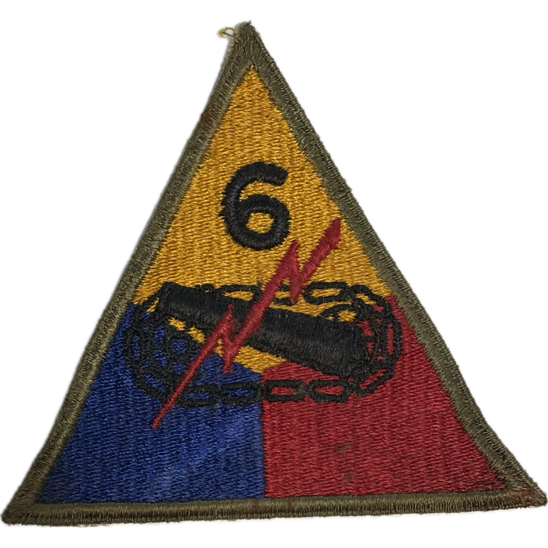 Insigne, 6th Armored Division, dos vert, 1943