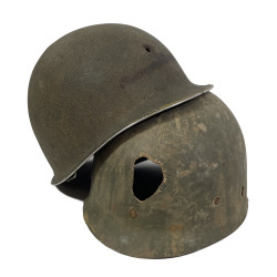 Helmet, M1, Fixed Loops, Battle-Damaged, Vielsalm, Ardennes