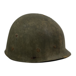 Helmet, M1, Fixed Loops, Battle-Damaged, Vielsalm, Ardennes