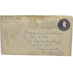 Letter, Pfc. Ray Geddes, Co. G, 501st PIR, 1943